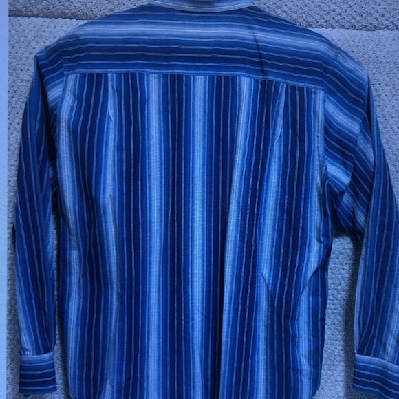 Men's Blue Striped Shirt - Picture 3 of 3